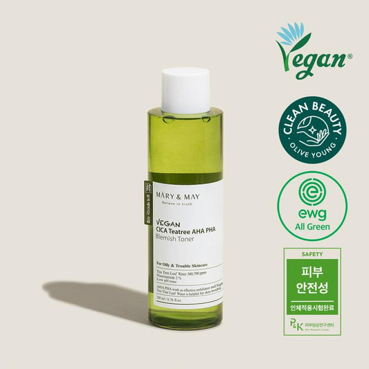 [MARY&MAY] Vegan CICA Tea Tree AHA PHA Toner - 200ml