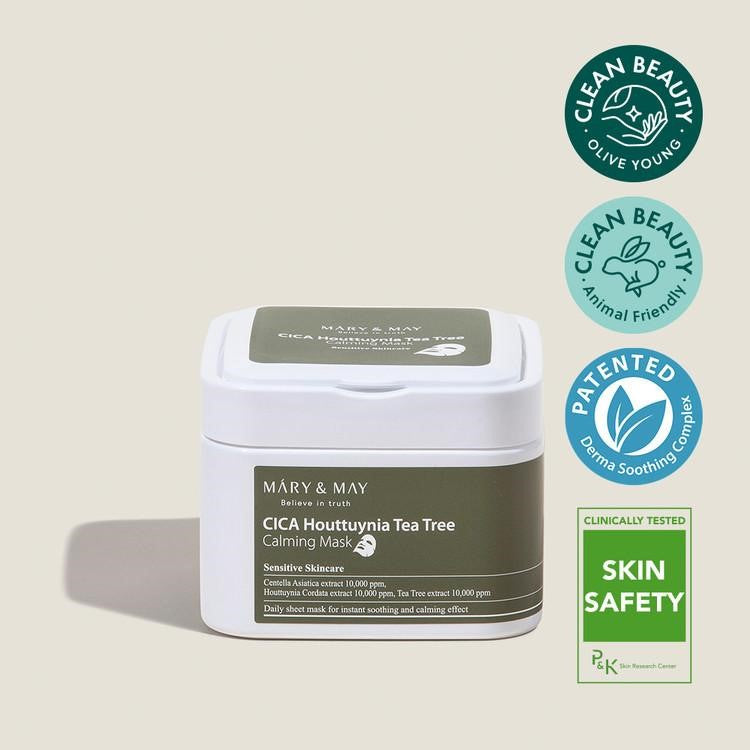 [MARY&MAY] Cica Houttuynia cordata Tea Tree Calming Mask Pack - 30 sheets