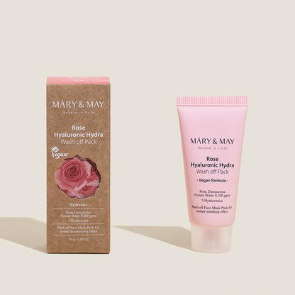 [MARY&MAY] Rose Hyaluronic Hydra Wash Off Pack 30g